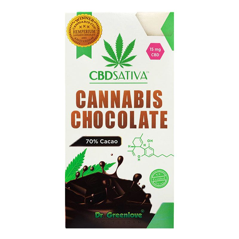 Cannabis-Bitterschokolade mit CBD, 80g