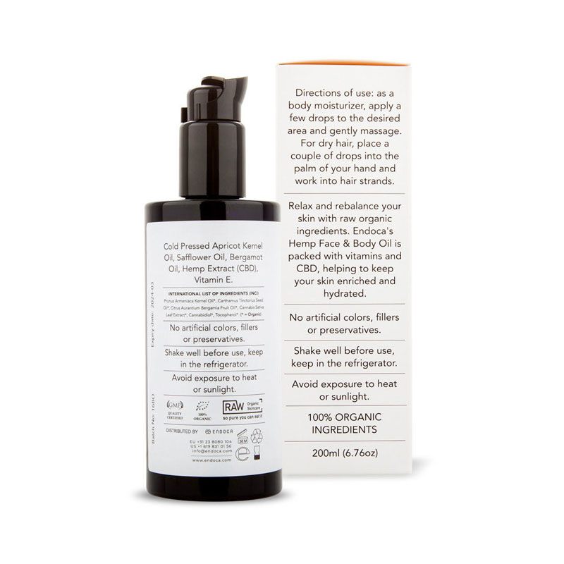 Endoca Face & Body Oil 300mg CBD, 200ml