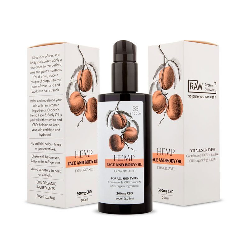 Endoca Face & Body Oil 300mg CBD, 200ml