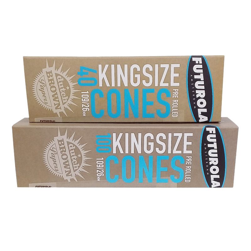 Futurola Pre Rolled King Size Cones - Dutch Brown Paper, 40 St.